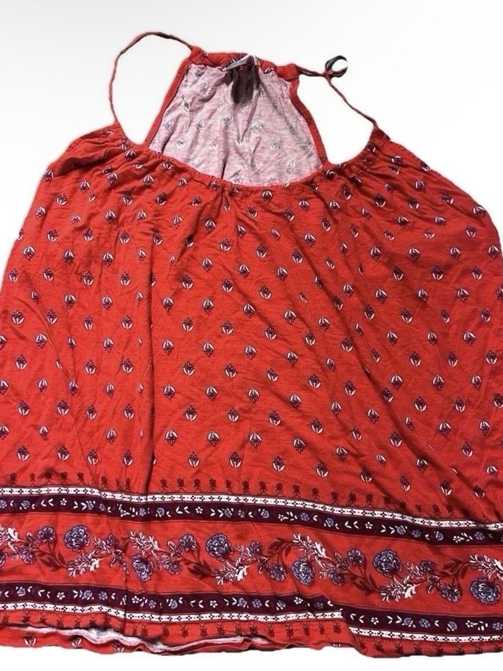 Women’s Old Navy Red Summer Tank Top Purple White Design Size Large